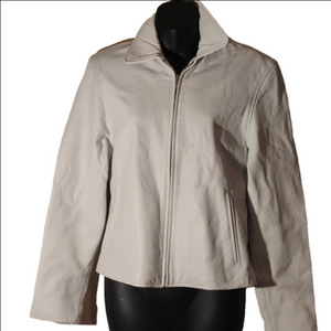 Verducci White leather jacket. Size 4.. Bright White color,Great For HolidayS.